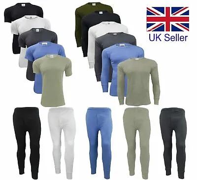 Mens Thermal Long Johns T Shirt Top Vest Underwear Bottoms Trousers Work Wear • £8.97