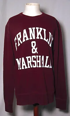 Mens Crew Neck Sweatshirt Franklin Marshall Size Large Dark Red • £14.99