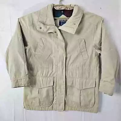 VINTAGE Pacific Trail Adult Medium Chore Coat Jacket Full Zip White Barn Zip • $29.95