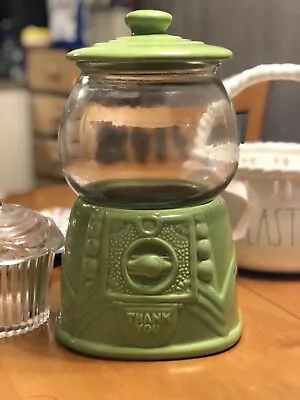 Vintage Ceramic & Glass Bubble Gum Machine Cookie Jar Canister By Essential • $15