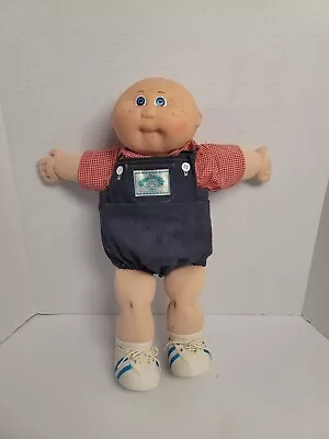 Vintage Cabbage Patch Kids Boy Doll 1985 Freckles Overalls Shoes • $30.95