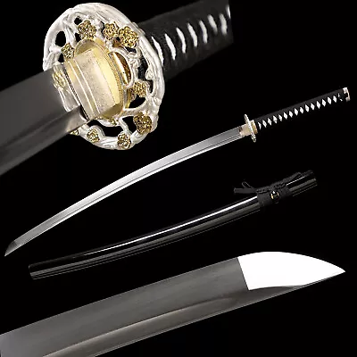 Black Samurai Katana Japanese Full Tang 9260 Spring Steel Sword Razor Sharp • $88.99