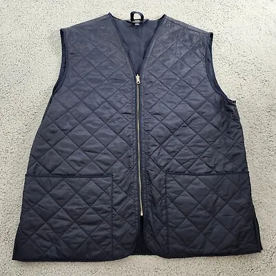 Brooks Brothers Vest Wool Puffer Mens Large Lined Diamond Quilted Blue • $38.39