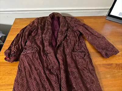 Rabhor Robe Vintage Smoking Robe Burgundy Purple With Tie Men’s Large • $49.59