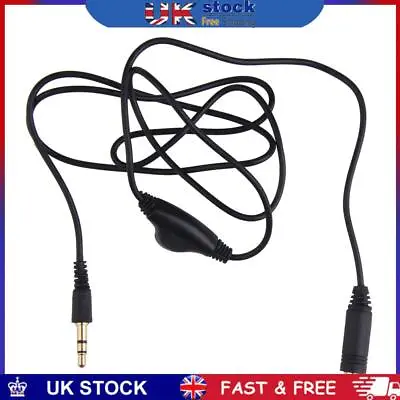 Earphone In Line Volume Control Cable Male To F 3.5mm Stereo Audio Adaptor • £4.89