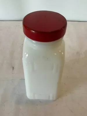 Vintage Milk Glass Griffith’s Spice Jar Red Metal Top & Shaker Insert No Label • $9.99