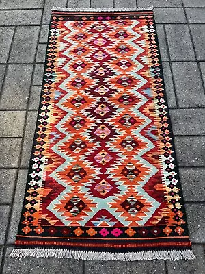 Handmade Afghan Wool Kilim 180 X 86 Cm Persian Flat Weave Tribal Wool Kelim Rug • $224