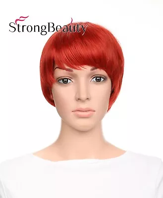 Short Synthetic Straight Red Anime Wig Hearts Kairi Halloween Cosplay Wigs • $18.99