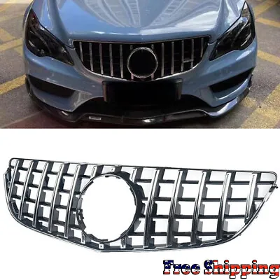 GT R GRILLE For 2014-2017 Mercedes-Benz E-CLASS C207 W207 Coupe Chrome+Black • $100.59