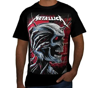 METALLICA SKULL PUNK ROCK Black T Shirt • $11.99