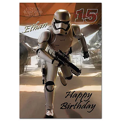 722; Personalised Birthday Card; Star Wars 7 The Force Awakens Stormtrooper • £3.99
