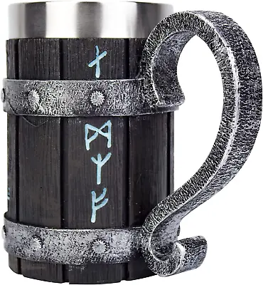 Nordic Viking Rune Tankard Stainless Steel Norse Decor Beer Stein Cup Mug 20Oz • $32.99