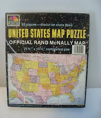 VINTAGE Selchow & Righter Rand McNally UNITED STATES MAP PUZZLE 63 Pieces # 519 • $9.99