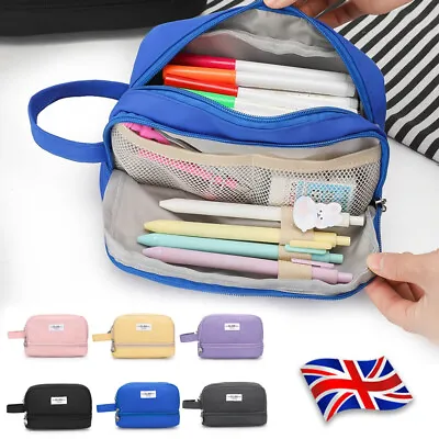 Big Pencil Case Large Capacity Pencil Cases Multi-layer For Boy Girls Student UK • £3.45