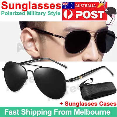 $19.95 • Buy Men Woman Aviator Polarized Sunglasses Metal Outdoor Driving Sunglasses W/ Case