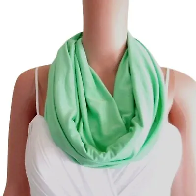 Mint Green Infinity Scarf. Mint Green Circle Scarf. Soft Cotton Loop Scarf. • $10.79