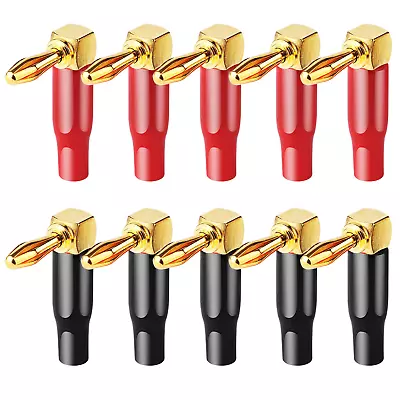 10Pcs Right Angle Speaker Plugs 4Mm/0.16 Inch 90 Degree Connector Banana Plugs • $13.76