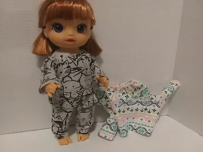 Doll Clothes Made To Fit 12   Baby Alive Doll - 2  Pajamas-  E48 • $10.49