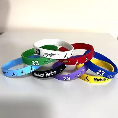 7 Pack Of Michael Jordan Silicone Wristband Bracelets MJ #23 (no Light Blue) • $11.99