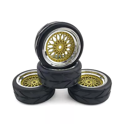 4pcs 1/10 Drift Tires&Wheels Rims Hex 12mm For HSP HPI Tamiya RC On Road Car • £16.79