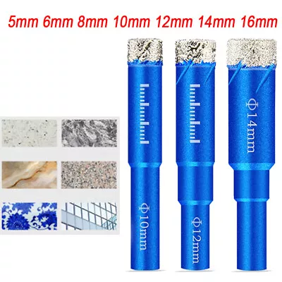 Dry Diamond Core Drill Bits Hole Cutter Ø 5-16mm For Marble Granite Ceramic Tile • £4.91