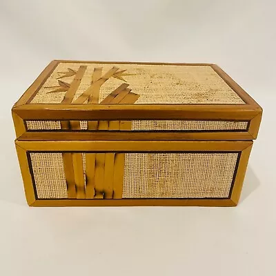 Bamboo Trinket Keepsake Jewelry Box 7 X 5 • $13.60