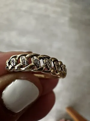 Stunning Diamond Ring 9ct Yellow Gold Sz O 1.78g • $199
