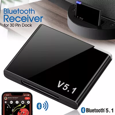Bluetooth 5.1 Music Audio Adapter Receiver 30Pin Dock Speaker For IPod IPhone AU • $16.04