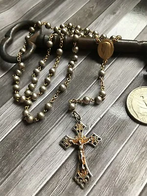 £111.69 • Buy Antique French Solid Silver 800 With Gilt Parts Rosary By BOUIX