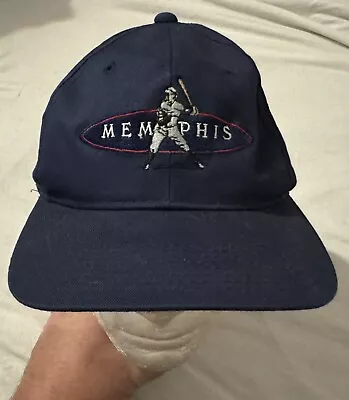 Vintage Memphis Redbirds Original Logo Navy Blue Hat Cap SnapBack MiLB • $14.40