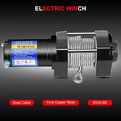 4000LBS Electric Winch 12V Towing Trailer Steel Cable Off Road W/wireless Remote • $86.39