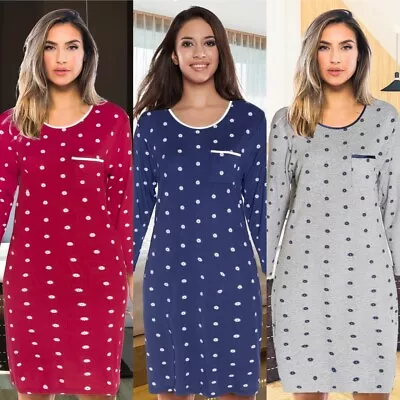 Ladies Womens Long Sleeve Night Shirt Nightdress/Maternity Nightie/Lounge Wear • $14.19