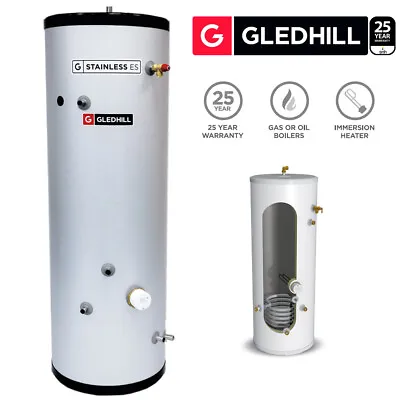 Gledhill ES 200L Indirect Unvented Hot Water Cylinder Stainless Steel SESINPIN20 • £645.96