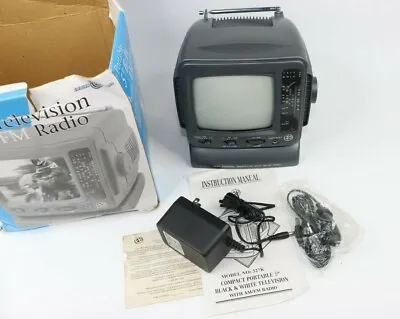 Electro Brand Portable Television TV 5” B/W With Am/Fm Radio AC/Battery/12 Volt • $38