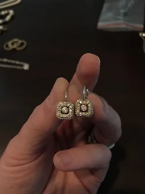 Leslie & Penny Penny Preville Diamond And White Gold Earrings ~ Estate Piece • $1600