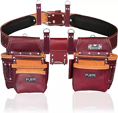 Tool Pouch Framers Combo Bag Kit | Heavy Duty Pro Gauge Leather Rig Riveted • $141.38
