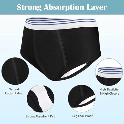 £14.99 • Buy Incontinence Briefs For Men, Washable & Reusable Men's Underwear XXXXL