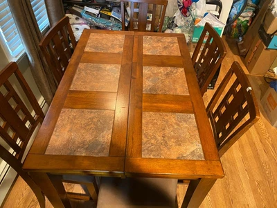$350 • Buy Ashley Furniture Beautiful Wood Dining Table Set With 6 Chairs and The Leaf.Nice