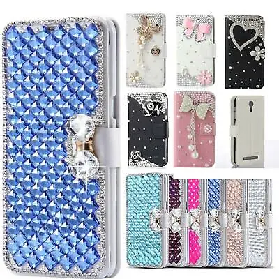 Bling Diamond Wallet Cover Case For Note 9 20 S9 S10 S20 S21 S22 A13 A53 • $15.50