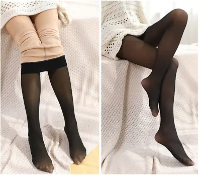 £9.89 • Buy Womens Thermal Lined Translucent Pantyhose Winter Warm Fleece Tights Stockings