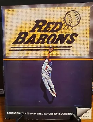 Scranton Wilkes-Barre Red Barons 1991 Scorebook Phillies Minor League Baseball  • $2