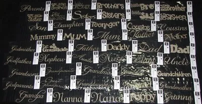 £3.79 • Buy SCRAP FX Chipboard Wordlets 'FAMILY MEMBERS' Embellishments (Choose From 76)  
