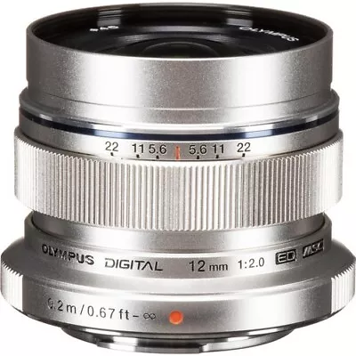 Olympus M.Zuiko Digital ED 12mm F2 Lens (Silver) • $290