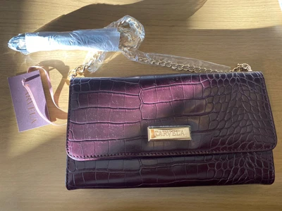 £10 • Buy Carvela Favour Purse Bag With Chain Strap In Wine Croc - New And Unused