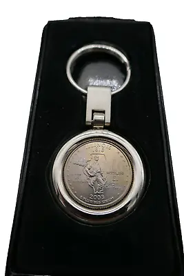 Vintage 2003 Illinois State Quarter   Keychain Key Ring Chain • $11.95