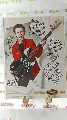 Fender Squier Bass Guitars Green Day Mike Dirnt Bass - Print Ad  11 X 8.5  8 • $6.95