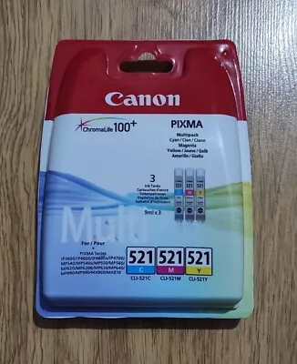 £29.99 • Buy Genuine Canon Pixma 521 Multipack Ink Cartridge, Cli-521c, Cli-521m, Cli-521y