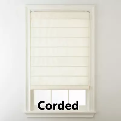 27 X 64 In Home Expressions Savannah Corded Roman Shade - Ivory • $39.99