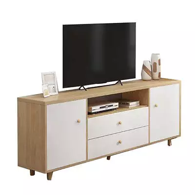 $119 • Buy Foret TV Cabinet Stand Entertainment Unit Storage Shelf 2 Drawers Wooden Maple