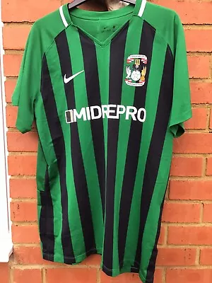 Coventry City Football Shirt Adult LARGE Midrepro Away Shirt Green/Black LOOK • £46